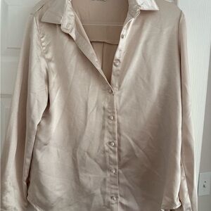 Princess Polly Cream/baby pink Button-Up Blouse